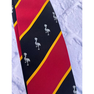 Men's Remizio Striped Tie with Cranes/flamingos